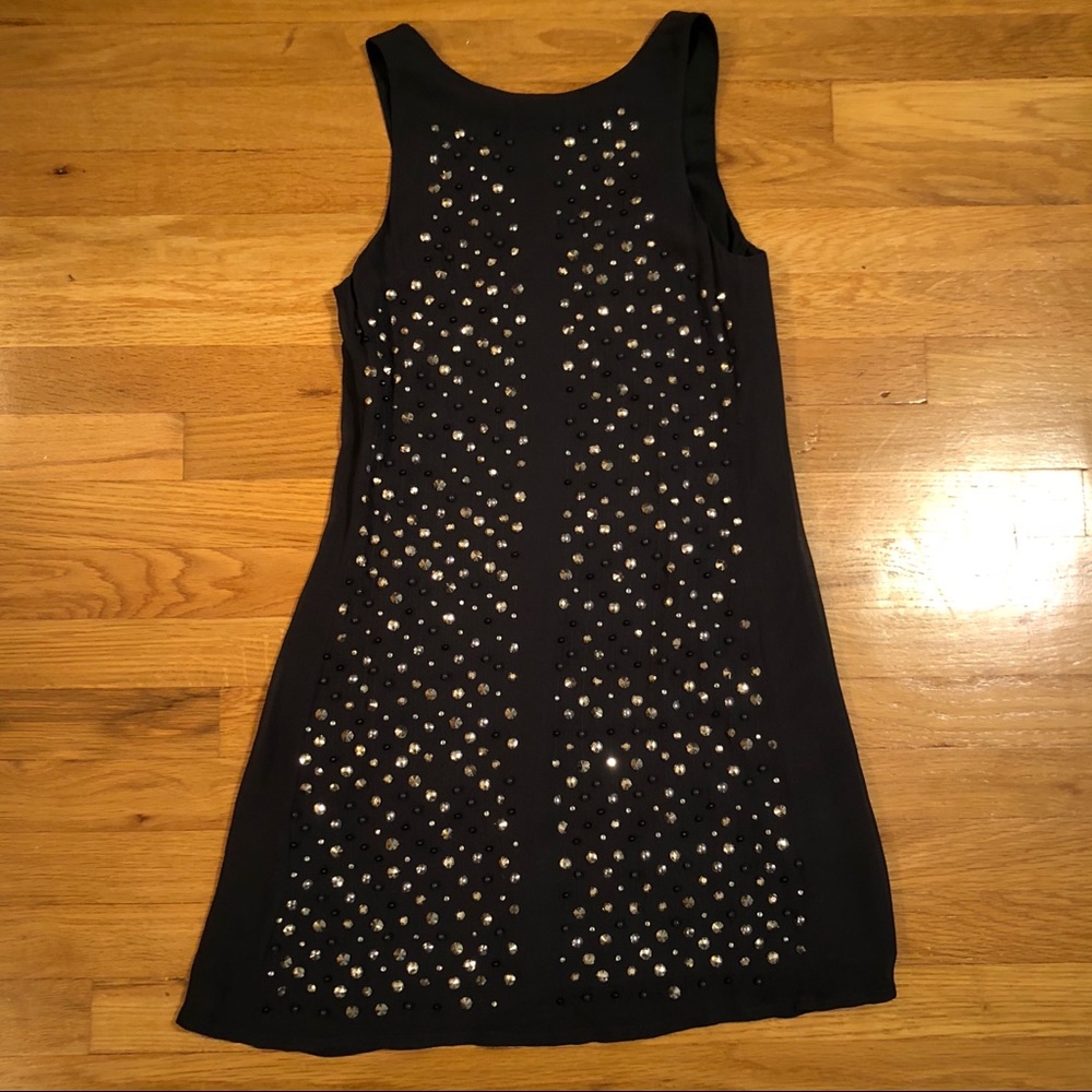 French Connection Navy Beaded Dress sz 4